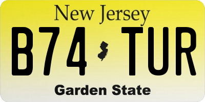 NJ license plate B74TUR
