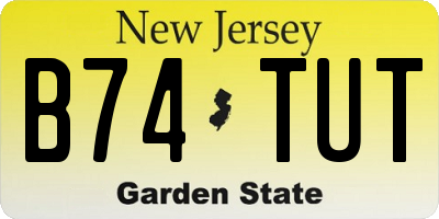 NJ license plate B74TUT