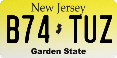 NJ license plate B74TUZ