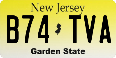NJ license plate B74TVA