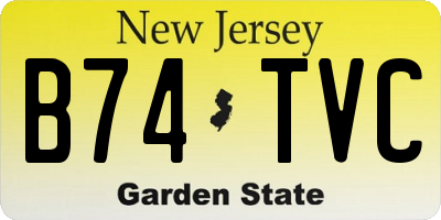 NJ license plate B74TVC
