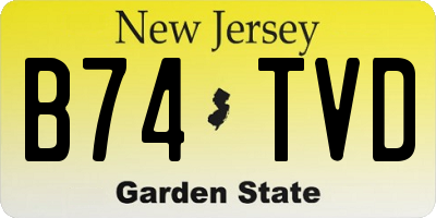 NJ license plate B74TVD
