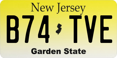 NJ license plate B74TVE
