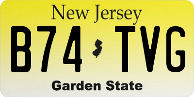 NJ license plate B74TVG