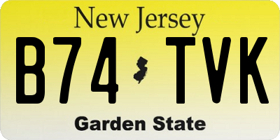 NJ license plate B74TVK
