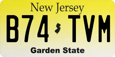 NJ license plate B74TVM