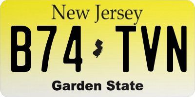 NJ license plate B74TVN