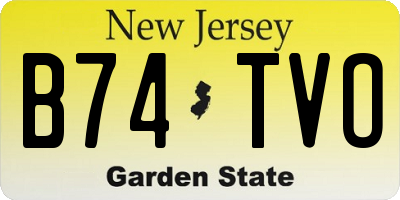 NJ license plate B74TVO