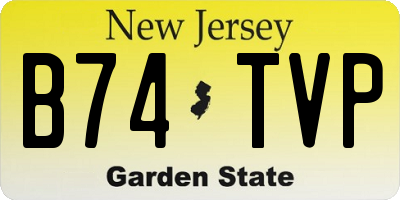 NJ license plate B74TVP