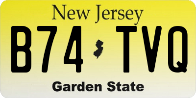NJ license plate B74TVQ