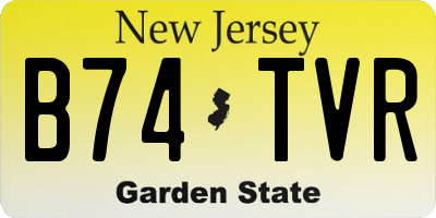 NJ license plate B74TVR