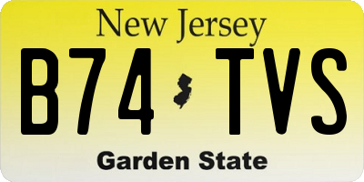 NJ license plate B74TVS