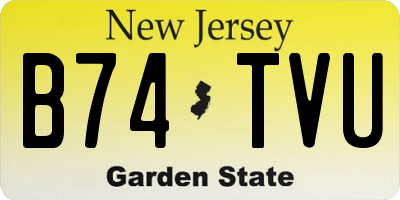 NJ license plate B74TVU