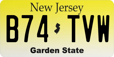 NJ license plate B74TVW