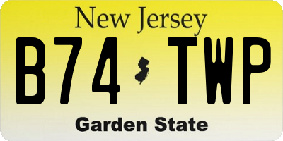 NJ license plate B74TWP