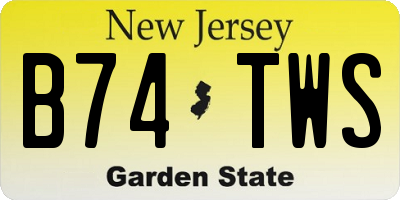 NJ license plate B74TWS