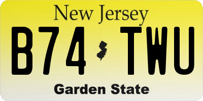 NJ license plate B74TWU