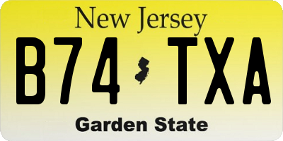 NJ license plate B74TXA