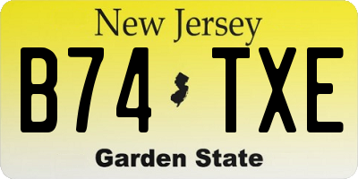 NJ license plate B74TXE