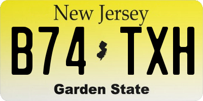 NJ license plate B74TXH