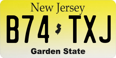 NJ license plate B74TXJ