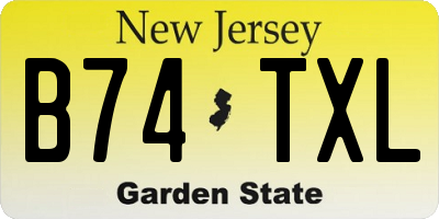 NJ license plate B74TXL