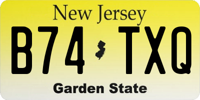 NJ license plate B74TXQ