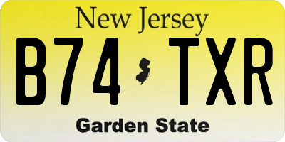NJ license plate B74TXR