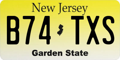 NJ license plate B74TXS