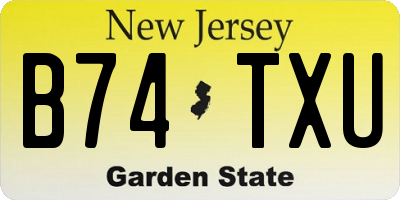 NJ license plate B74TXU
