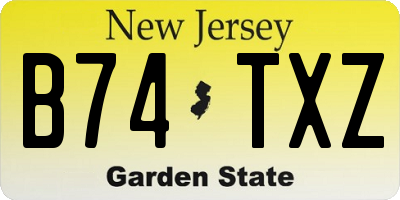 NJ license plate B74TXZ