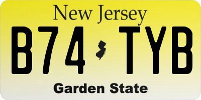 NJ license plate B74TYB