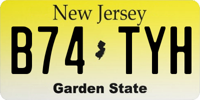 NJ license plate B74TYH