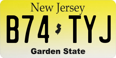 NJ license plate B74TYJ