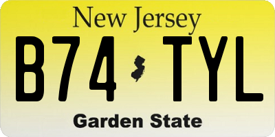 NJ license plate B74TYL