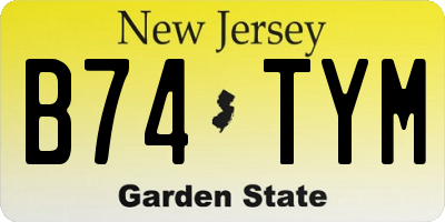 NJ license plate B74TYM