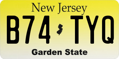 NJ license plate B74TYQ