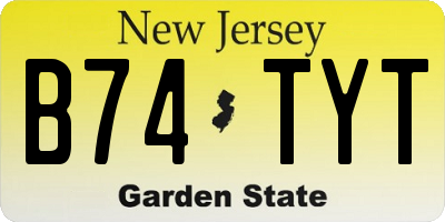 NJ license plate B74TYT