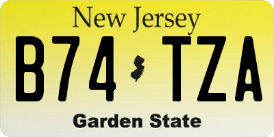 NJ license plate B74TZA