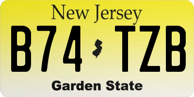 NJ license plate B74TZB