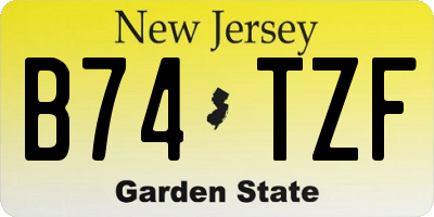 NJ license plate B74TZF