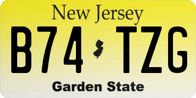 NJ license plate B74TZG