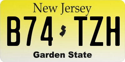 NJ license plate B74TZH