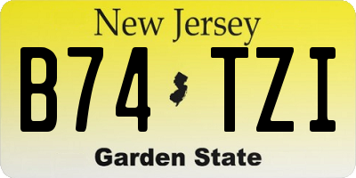 NJ license plate B74TZI