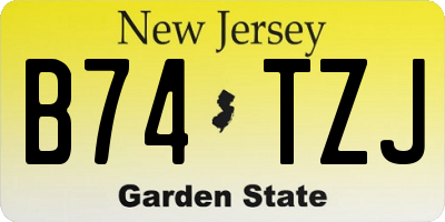 NJ license plate B74TZJ