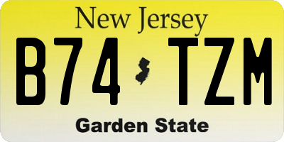 NJ license plate B74TZM
