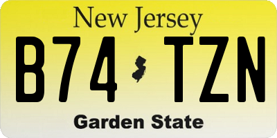 NJ license plate B74TZN
