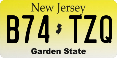 NJ license plate B74TZQ