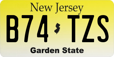 NJ license plate B74TZS