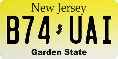 NJ license plate B74UAI